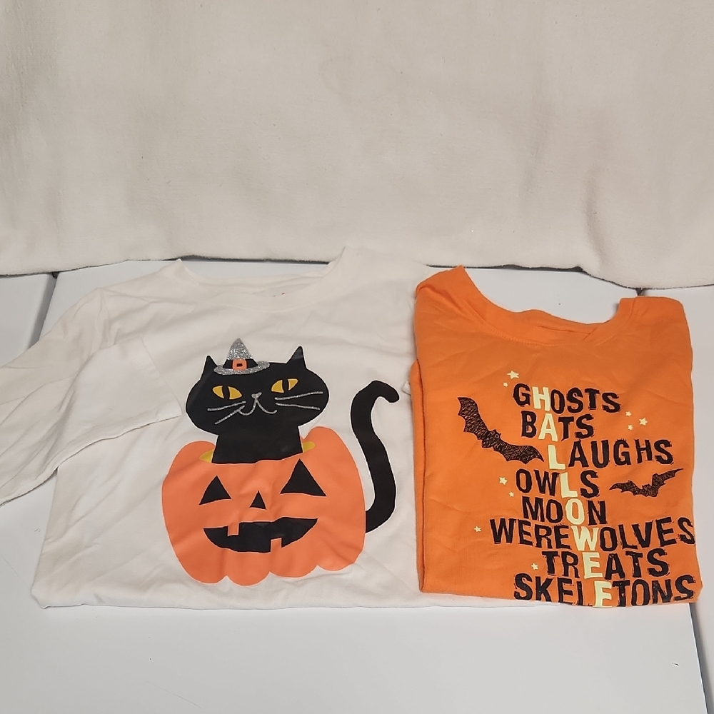Cat & Jack Halloween Shirts - White and Orange